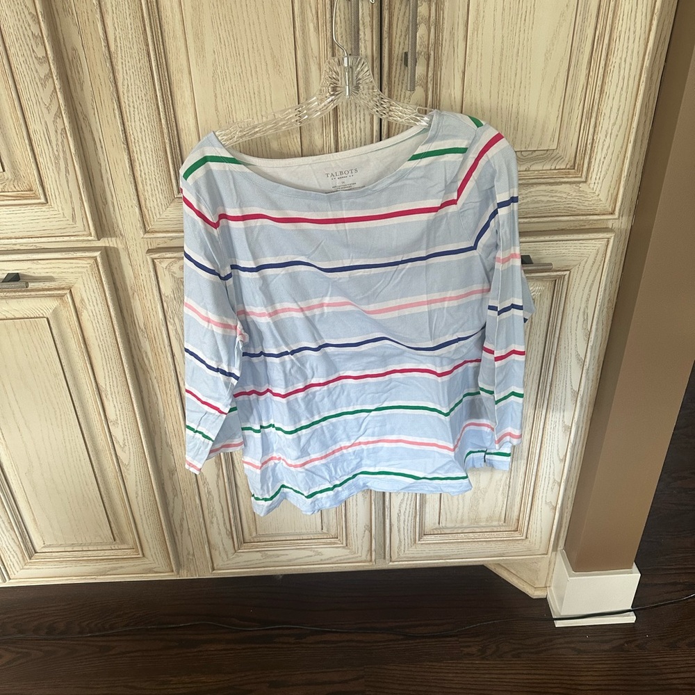 Talbots Woman striped 3/4 sleeves top